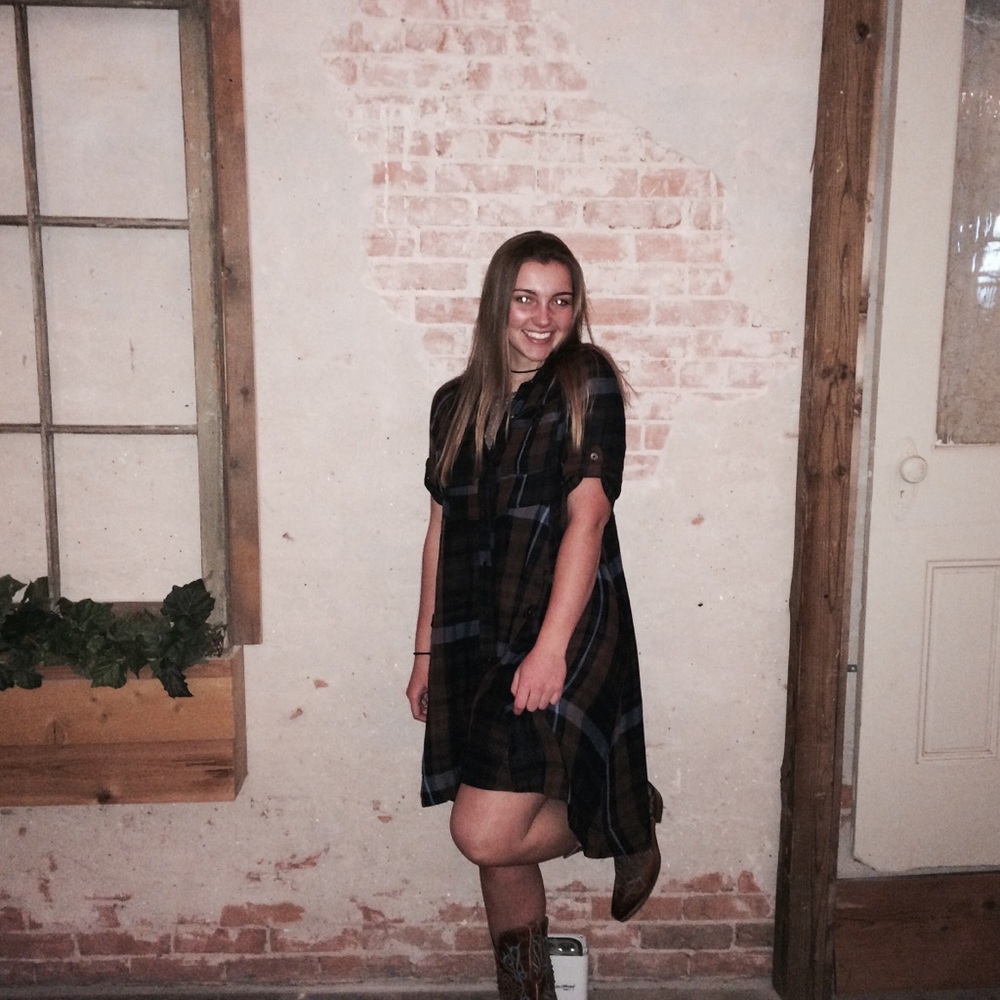 Anthropologie Black and Blue High Low Dress